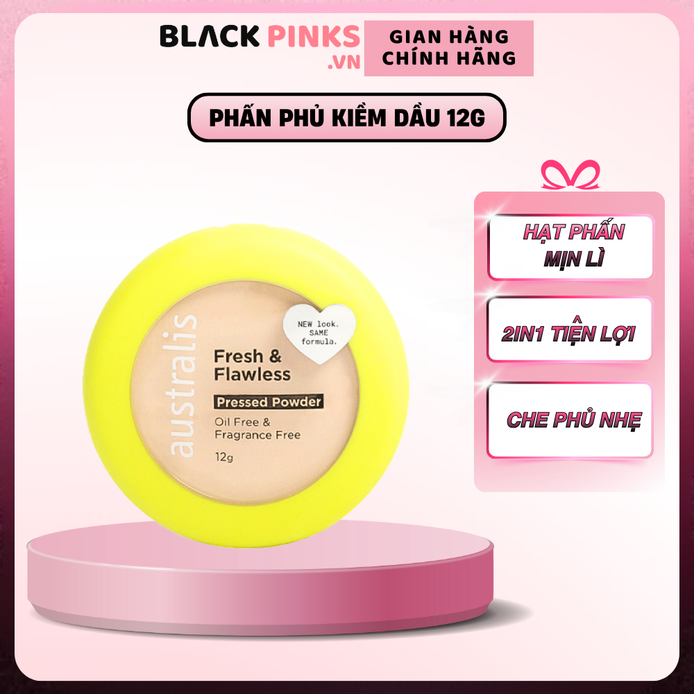 Phấn phủ Australis mỏng nhẹ tự nhiên Light Beige 12g