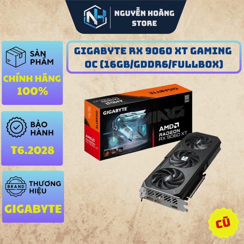 VGA card màn hình Gigabyte RX 9060XT Gaming OC 16GB Cũ