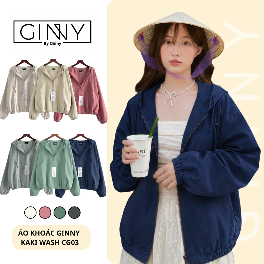 𝐆𝐈𝐍𝐍𝐘 Áo Khoác Kaki Banny CG-03 Màu Sắc Nổi Bật Form Dễ Thương Nhẹ Nhàng Basic Dễ Phối