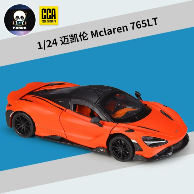 Đồ Chơi Xe Mô Hình McLaren 765LT Hãng CCA 1:24 Hợp Kim Có Đế Âm Thanh Ánh Sáng