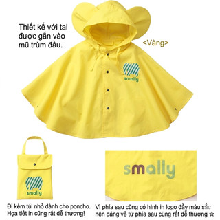 (CHÍNH HÃNG LOẠI I) ÁO MƯA CÁNH DƠI SMALLY CHO BÉ