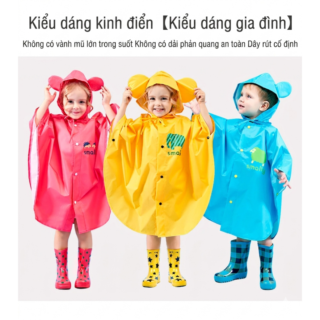 (CHÍNH HÃNG LOẠI I) ÁO MƯA CÁNH DƠI SMALLY CHO BÉ