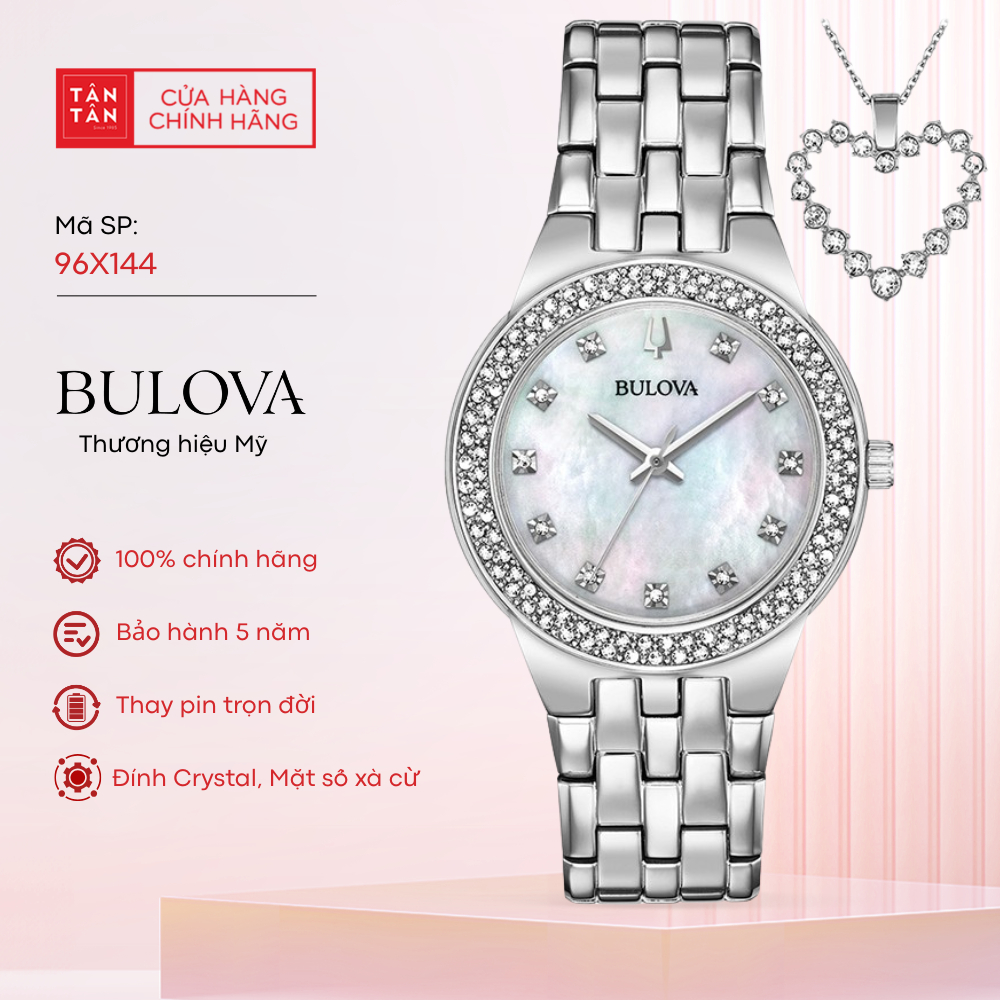 Đồng Hồ Nữ Bulova Crystal 96X144 Quartz 33mm - Đồng Hồ Tân Tân