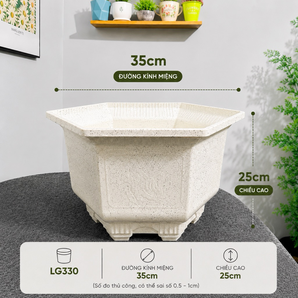 Combo 5 Cái Chậu Nhựa LG330 [35x25]