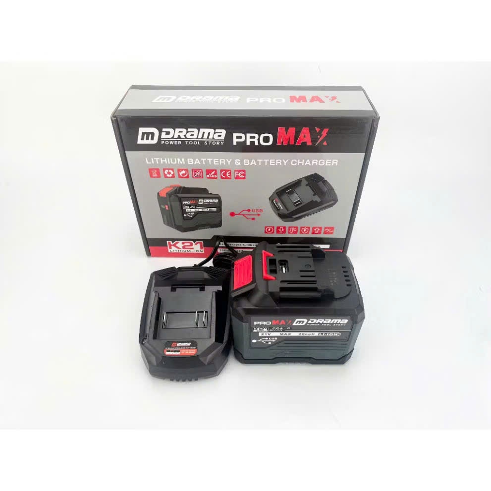 Combo Pin + Sạc DRAMA 21V 20 Cell 4.0Ah – Pin Máy Khoan Siêu Bền