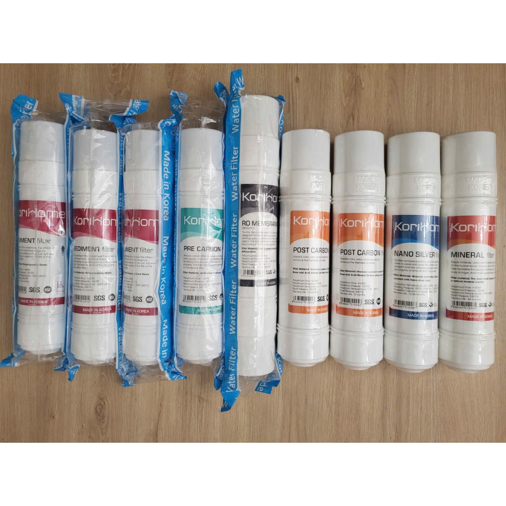 Bộ 9 Lõi lọc Korihome WPK-K91 chính hãng - (3Sed +1Pre +1RO +2Post +1Min +1Nano)