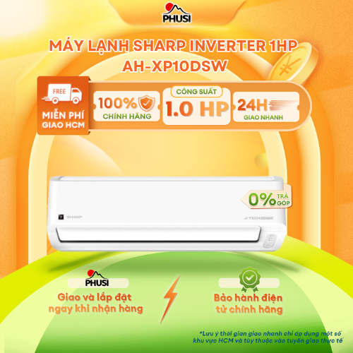 AH-XP10DSW/AH-XP13DSW [GIAO HCM] Máy lạnh Sharp Inverter 1/1.5 HP AH-XP10DSW/AH-XP13DSW - CHÍNH HÃNG