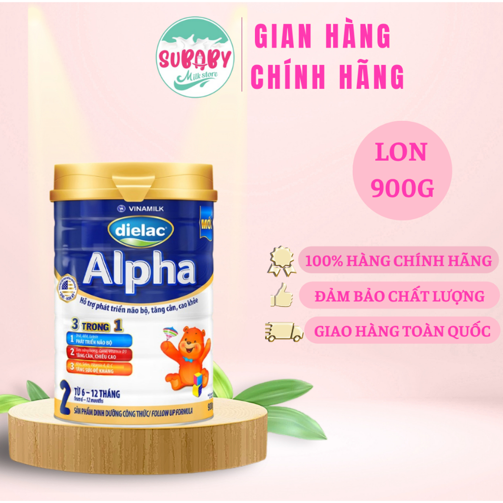 Sữa bột Dielac Alpha 2 - Hộp thiếc 900g
