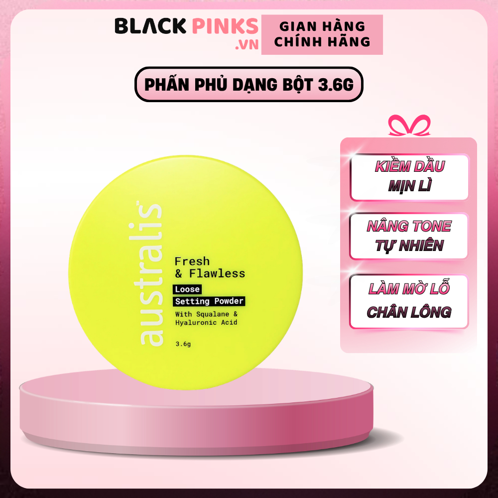Phấn phủ bột Australis Cherry Blossom nâng tông tự nhiên 3.6g