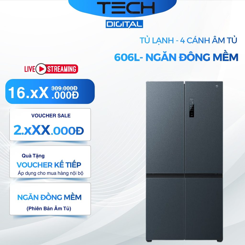 [New 100% Kho HN] Tủ Lạnh 606L - Âm Tủ 60 Cm Gồm 20 Ngăn Chứa - Kết Nối App