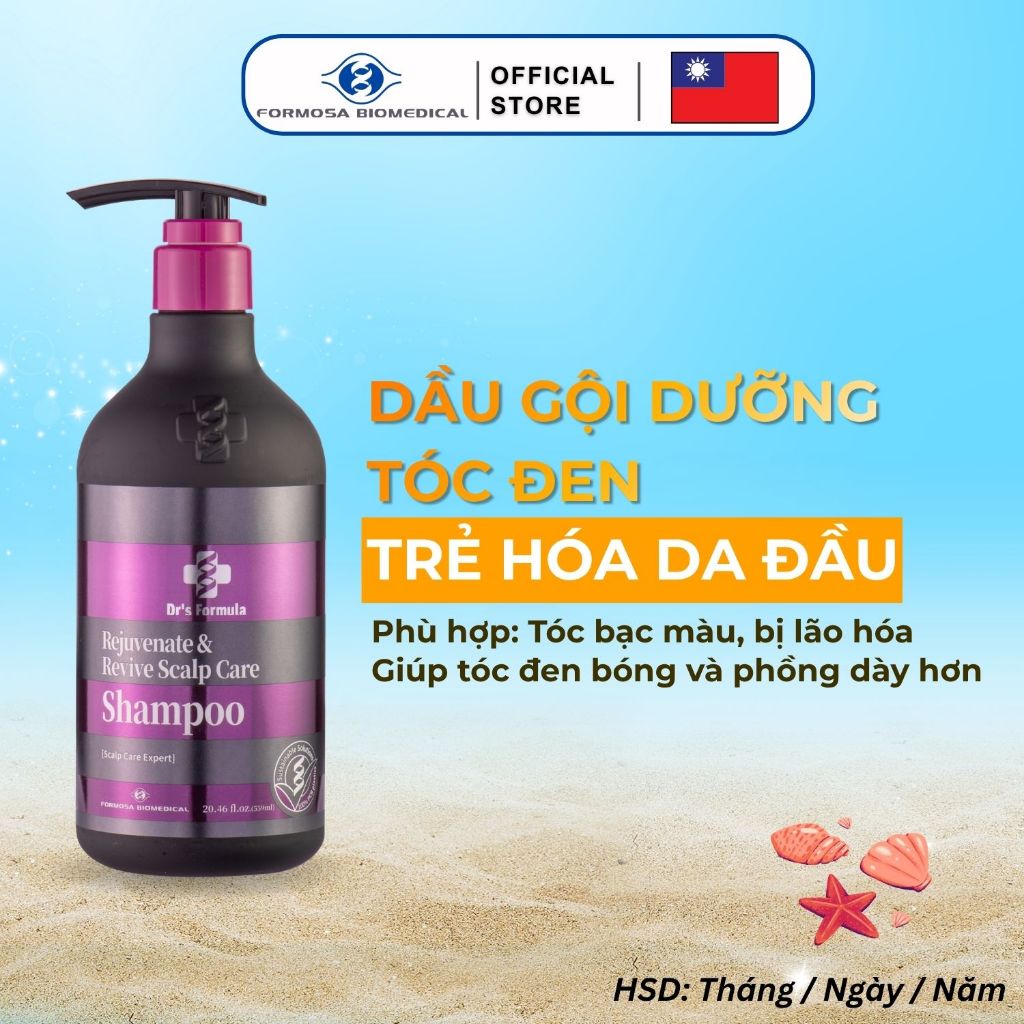 Dầu Gội Dưỡng Tóc Đen & Trẻ Hóa Da Đầu Dr's Formula Rejuvenate & Revive Scalp Care Shampoo