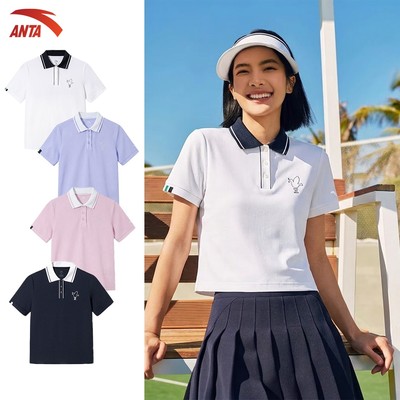 ANTA Nữ Tennis Áo Polo tay ngắn Short Sleeve Shirt Pickleball Training Badminton 1625E8122