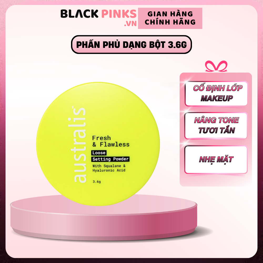 Phấn phủ Australis màu Peach mịn lì, nâng tone tự nhiên 3.6g