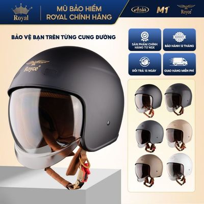 Royce Xh26 Mũ Bảo Hiểm 3/4 Có Kính Âm(Giấu/Ẩn), Size M L XL XXL, Nam Nữ Đi Xe Máy, BH 12T NSX