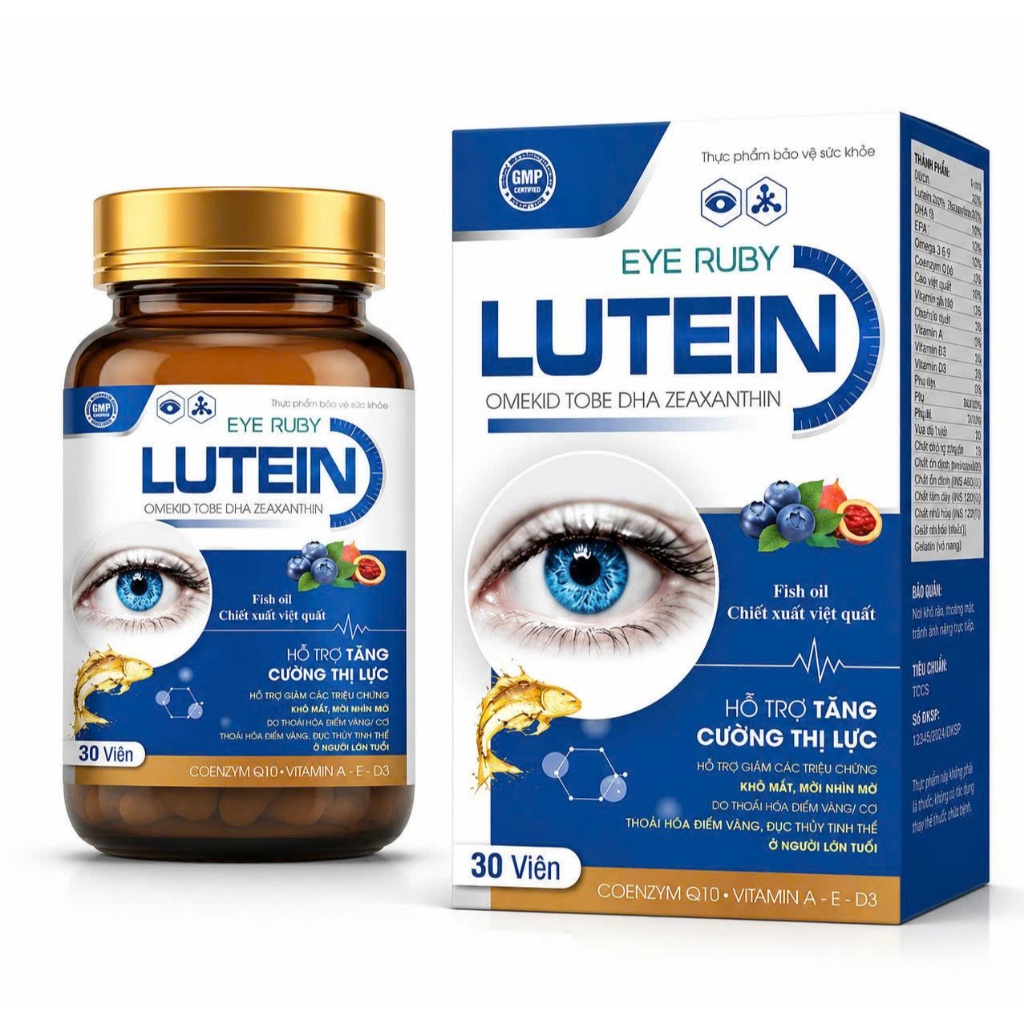 Eye Ruby Lutein Bổ mắt, khô mắt thể lực giảm kém tập trung, giảm mỏi mắt, giảm trí nhớ