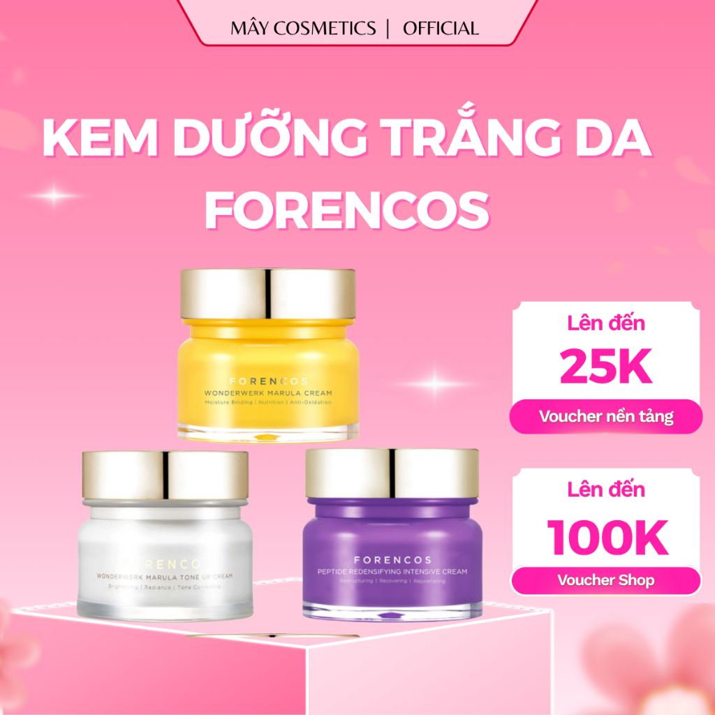 Kem Dưỡng Kem dưỡng trắng da nâng tone, hỗ trợ làm đều màu da, cấp ẩm dành cho ban ngày FORENCOS 50ml/10ml