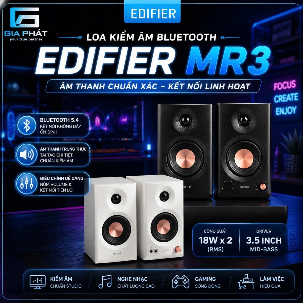 Loa Kiểm Âm Bluetooth EDIFIER MR3 Chính Hãng | Bảo Hành 12 Tháng | FULL VAT