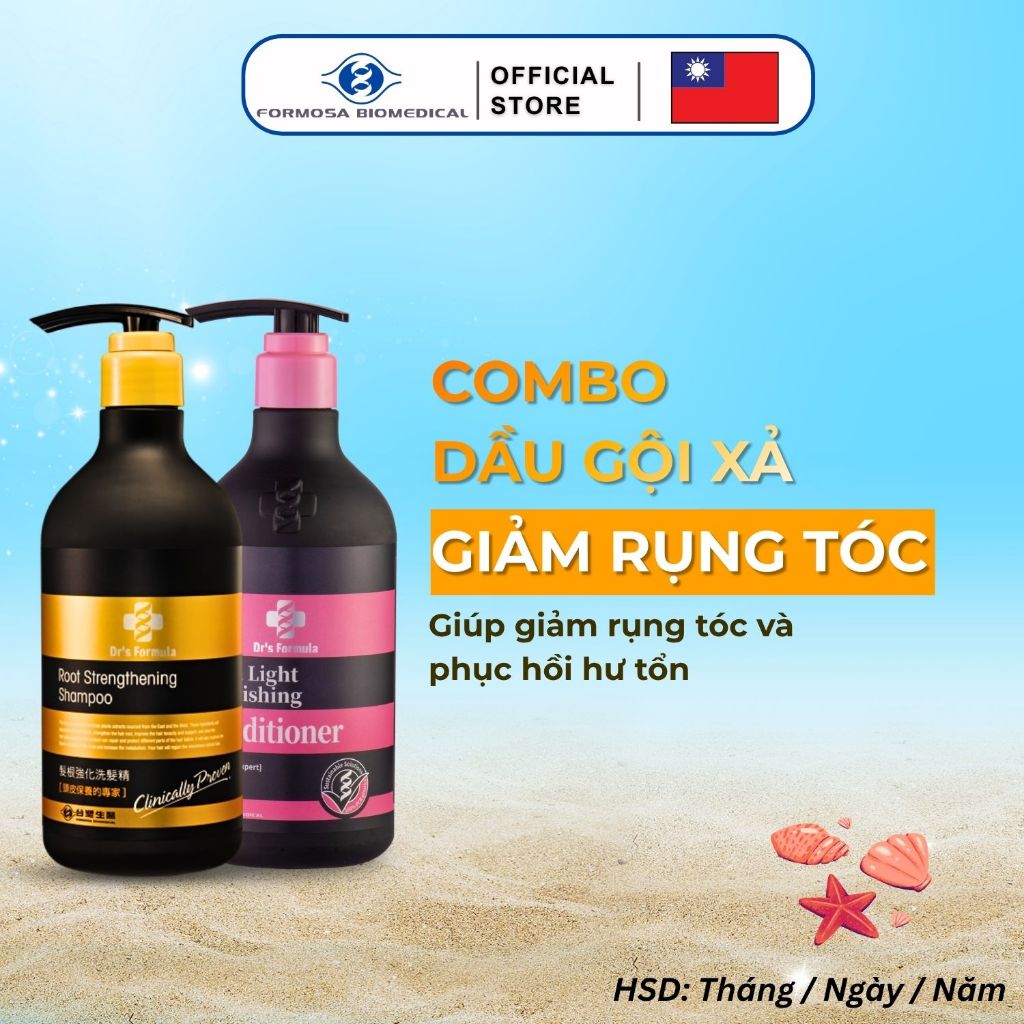 Combo Dầu Gội Xả Dr's Formula chăm sóc tóc và da đầu giúp giảm rụng, kiềm dầu, ngăn lão hóa