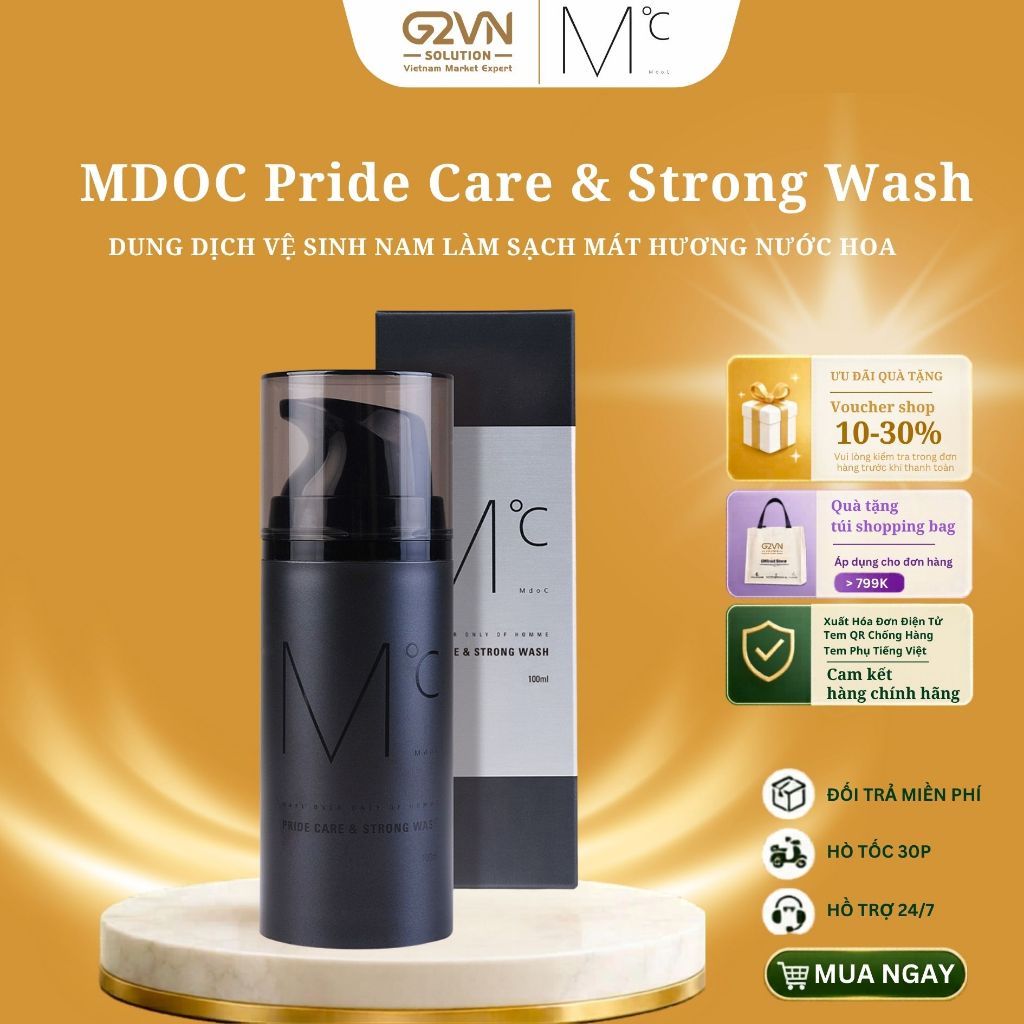 [DÀNH CHO NAM] Dung Dịch Vệ Sinh Cho Nam Làm Sạch và Khử Mùi MdoC  Pride Care & Strong Wash 100ml