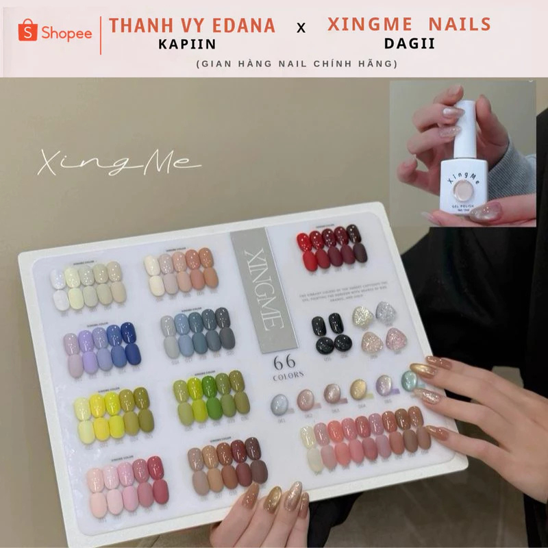 Sơn gel XINGME combo 66 chai , sơn gel đục, sơn thạch, sơn nhũ, sơn mắt mèo