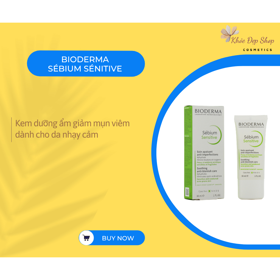 (Hàng Công Ty) BIODERMA Sébium Sensitive - KEM DƯỠNG ẨM GIẢM MỤN VIÊM NHẠY CẢM