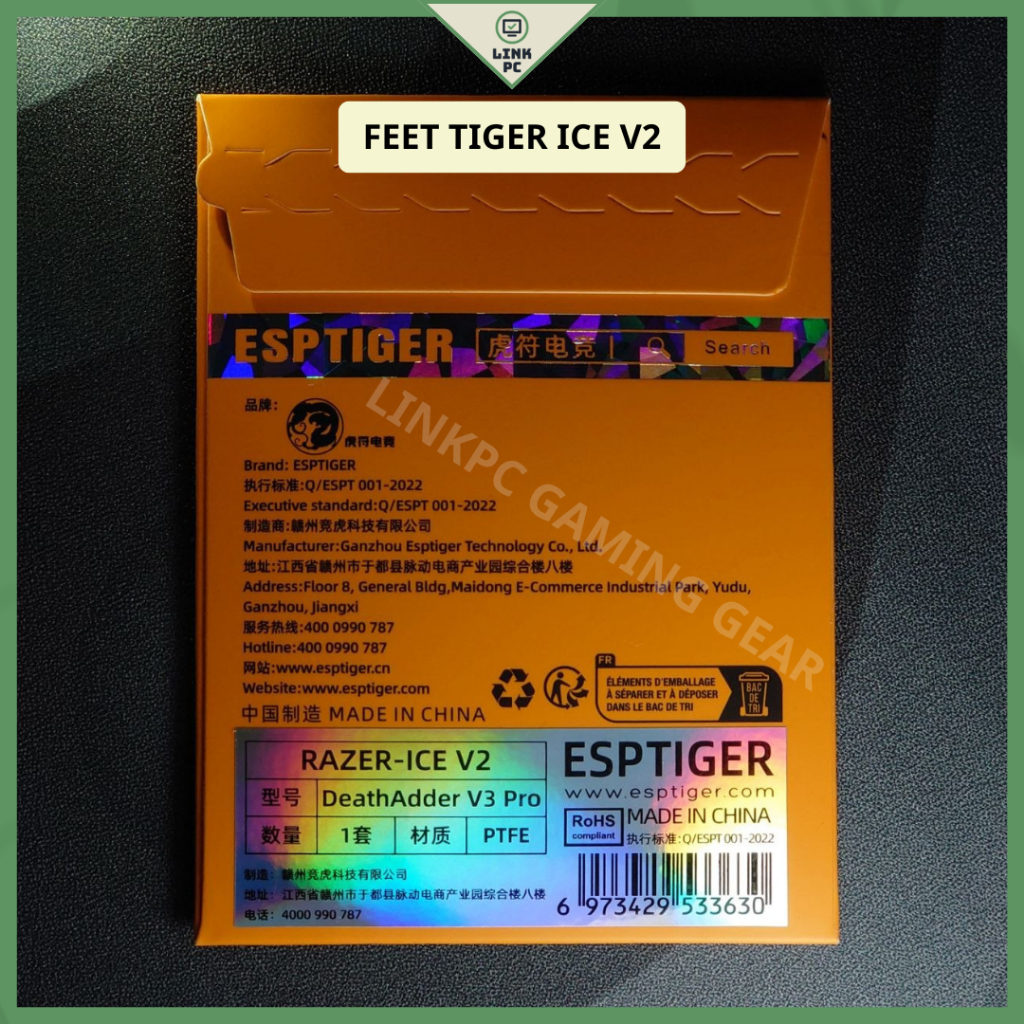 Tấm Feet chuột - Mouse feet Tiger Ice v2 feet chuột Razer Deathadder v3 PRO (DA v3 PRO) - feet speed