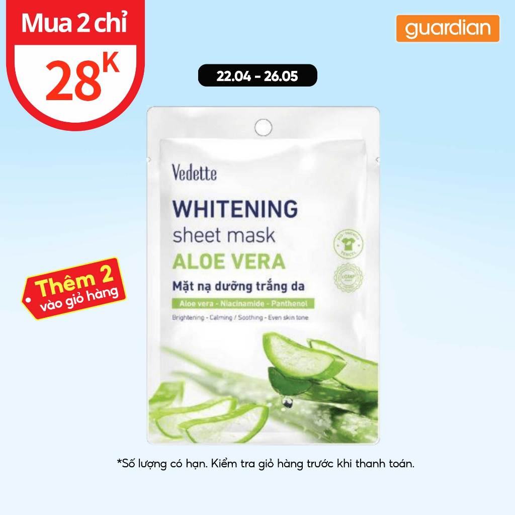 Mặt Nạ Giấy Dưỡng Giúp Sáng Da Nha Đam Vedette 22ml