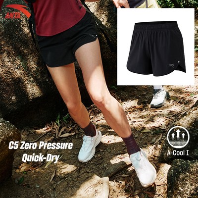 ANTA Quần Short Nữ C5 Zero Pressure Quick-Dry Quần thể thao Nữ Có lót bảo hộ Thoáng Khí, Co Giãn Mùa Hè 9626B5501