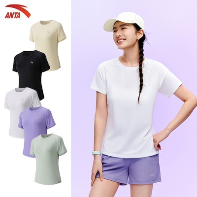 ANTA Áo Thun Thể Thao Nữ A-COOL I Mỏng Nhẹ Thấm Hút Mồ Hôi Áo thể thao chạy bộ tập gym cầu lông pickleball 9626B7116