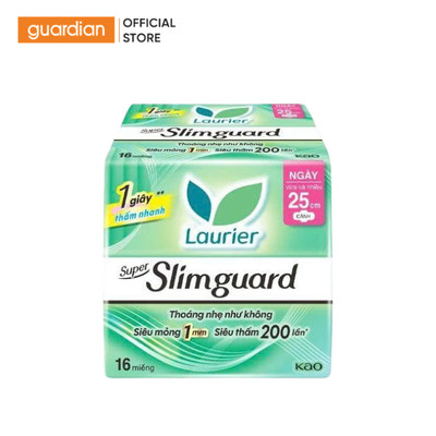 Băng Vệ Sinh Siêu Mỏng Bảo Vệ 25Cm Laurier Super Slimguard 16 Miếng