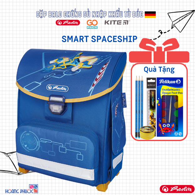 Cặp đeo chống gù chính hãng Herlitz - Smart Space Ship ( Nhập khẩu từ Đức)