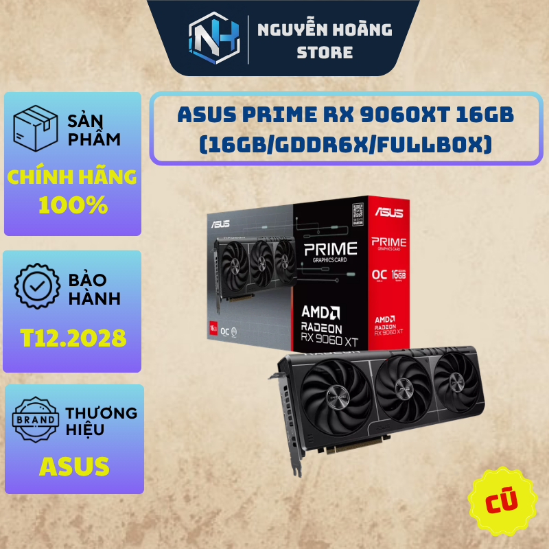 VGA card màn hình ASUS PRIME RX 9060XT 16GB Cũ