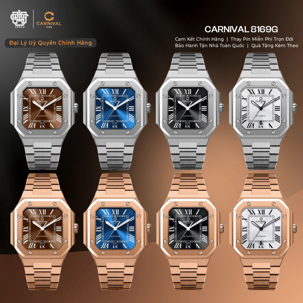 Đồng Hồ Nam Carnival 8169G Series, Kính Sapphire Hàng Chính Hãng 1994s WATCH