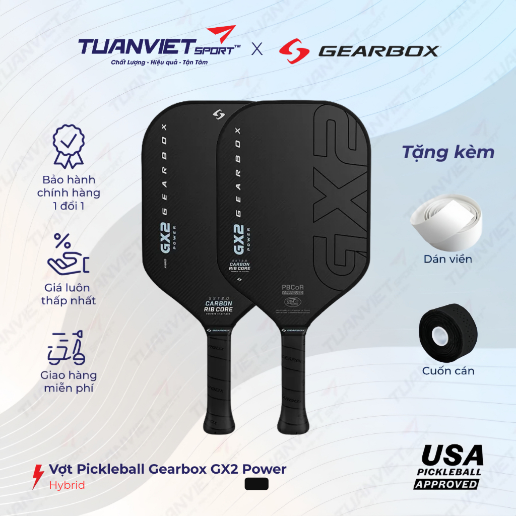 Vợt Pickleball Gearbox GX2 Power Hybrid