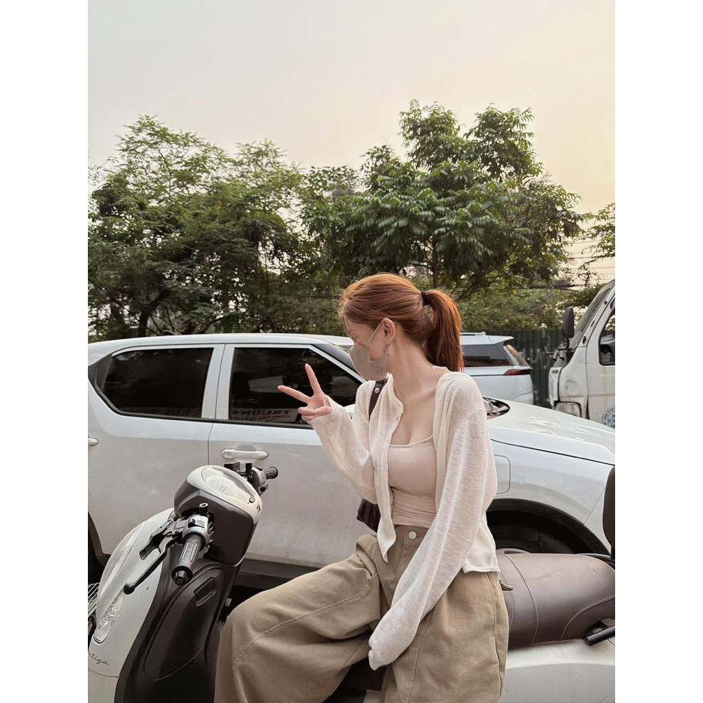 [Hàng chuẩn QC - sẵn ship luôn] Áo khoác ngoài - áo cardigan len đan mỏng mặc hè thu | BigBuy360 - bigbuy360.vn