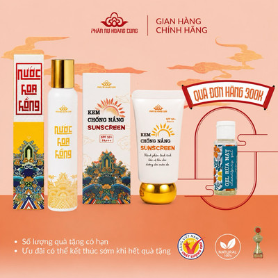 Combo kem chống nắng và nước hoa hồng Phấn Nụ Hoàng Cung