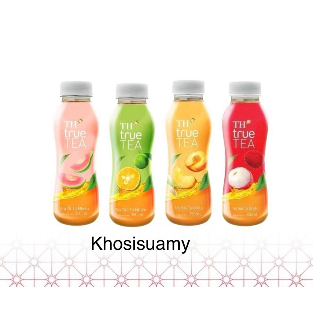 Thùng 24 Chai Trà Đào/ Vải/ Tắc/ Ổi TH true TEA milk Tự Nhiên 350ml (24 Chai)