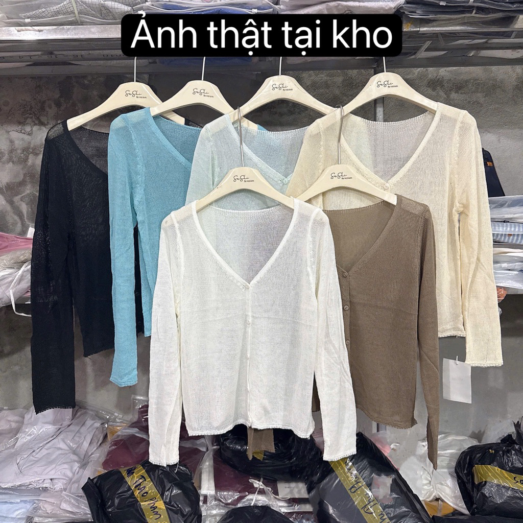 [Hàng chuẩn QC - sẵn ship luôn] Áo khoác ngoài - áo cardigan len đan mỏng mặc hè thu | BigBuy360 - bigbuy360.vn