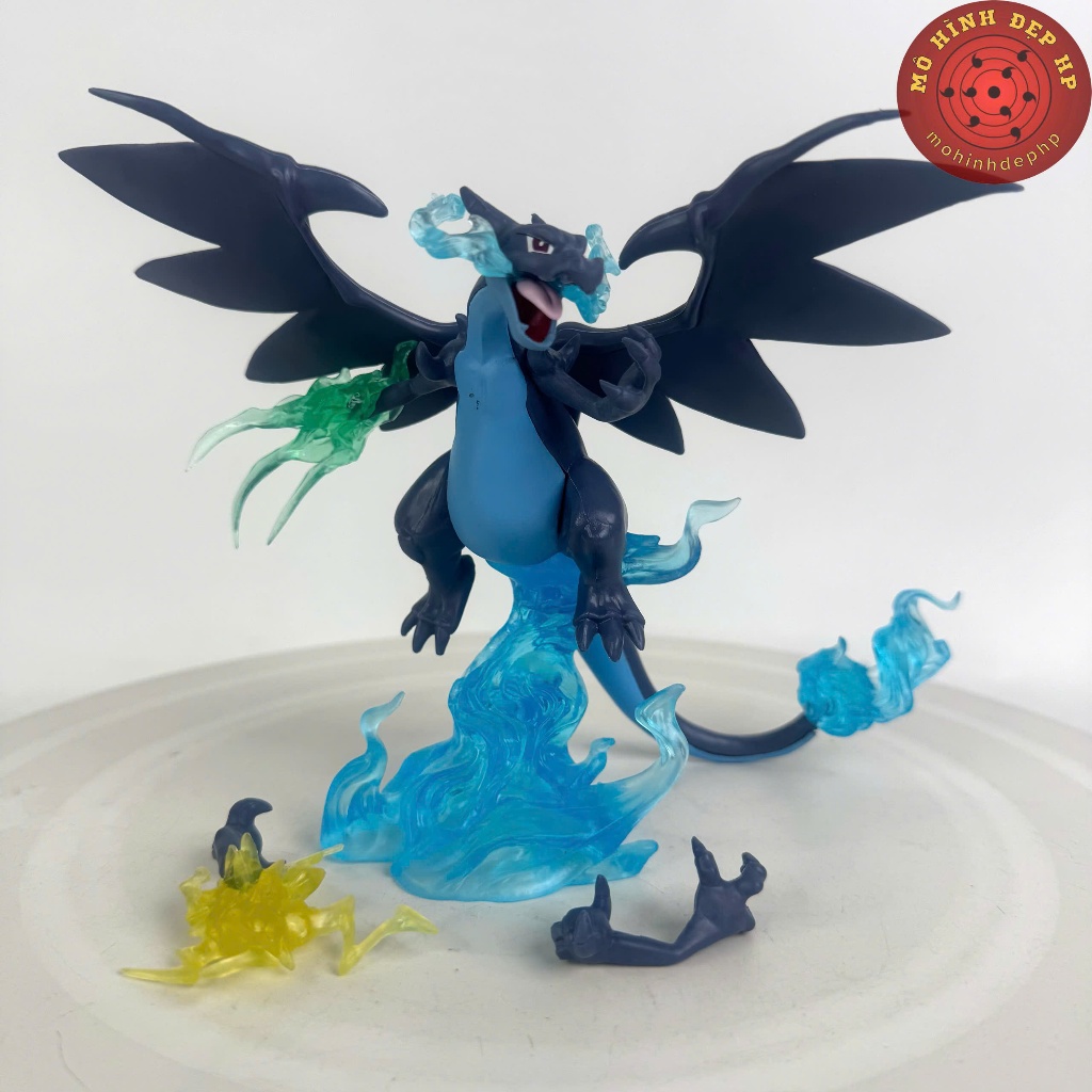 Đồ chơi mô hình POKEMON Lizardon Mega Charizard X đen cao 15cm