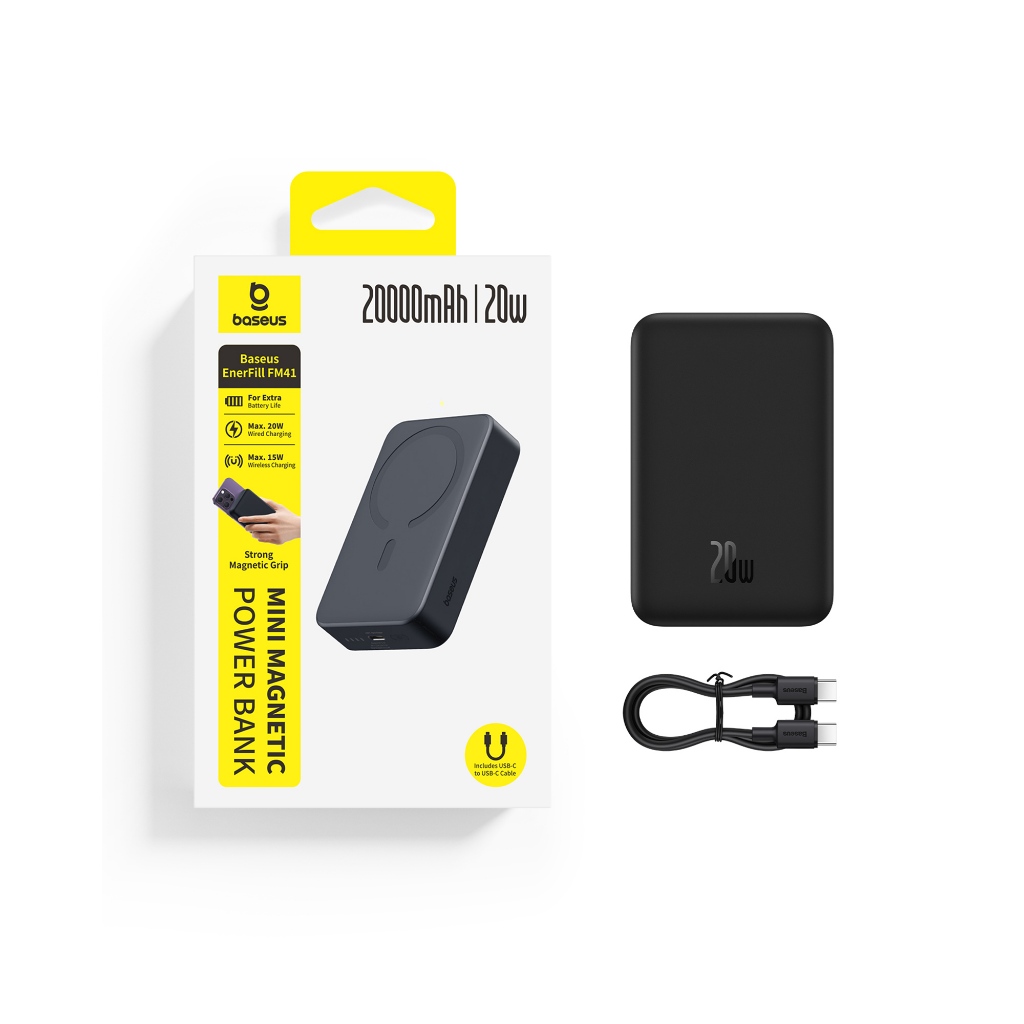 Sạc Dự Phòng Baseus EnerFill FM41 20000mAh 20W Từ Tính Mini - Sạc Nhanh Cho "Quả Táo", Hút Chắc, Combo Kèm Cáp Type C· | BigBuy360 - bigbuy360.vn
