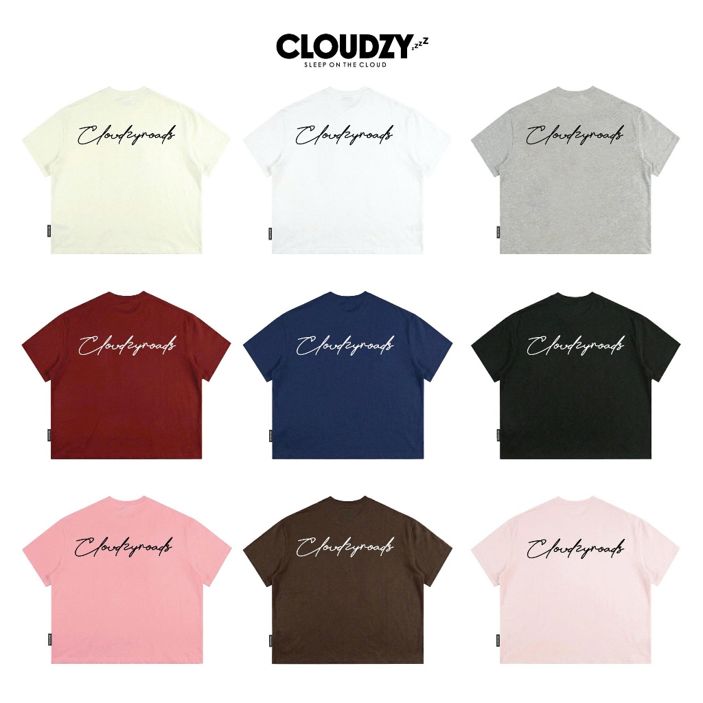 Áo thun boxy CLOUDZY in chữ cá tính vải 100% cotton 250gsm form rộng nam nữ áo phông local brand str