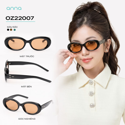 [SUMMER SALE] Kính râm thời trang ANNA dáng Oval tròng chống chói và tia UV hiện đại trendy OZ2207