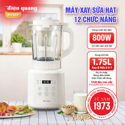 [KOL] Máy Làm Sữa Hạt Điện Quang 12 Chức Năng, Dung Tích Lớn 1.75L, Xay Nấu Đa Năng, Sữa Mịn, Cháo Ngon