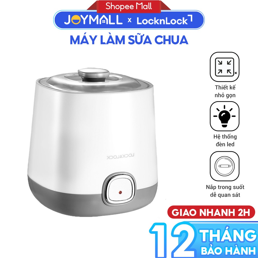 Máy Làm Sữa Chua LocknLock EJY110SLV 1L, Hàng Chính Hãng, Nắp Trong Suốt Dễ Quan Sát - JoyMall