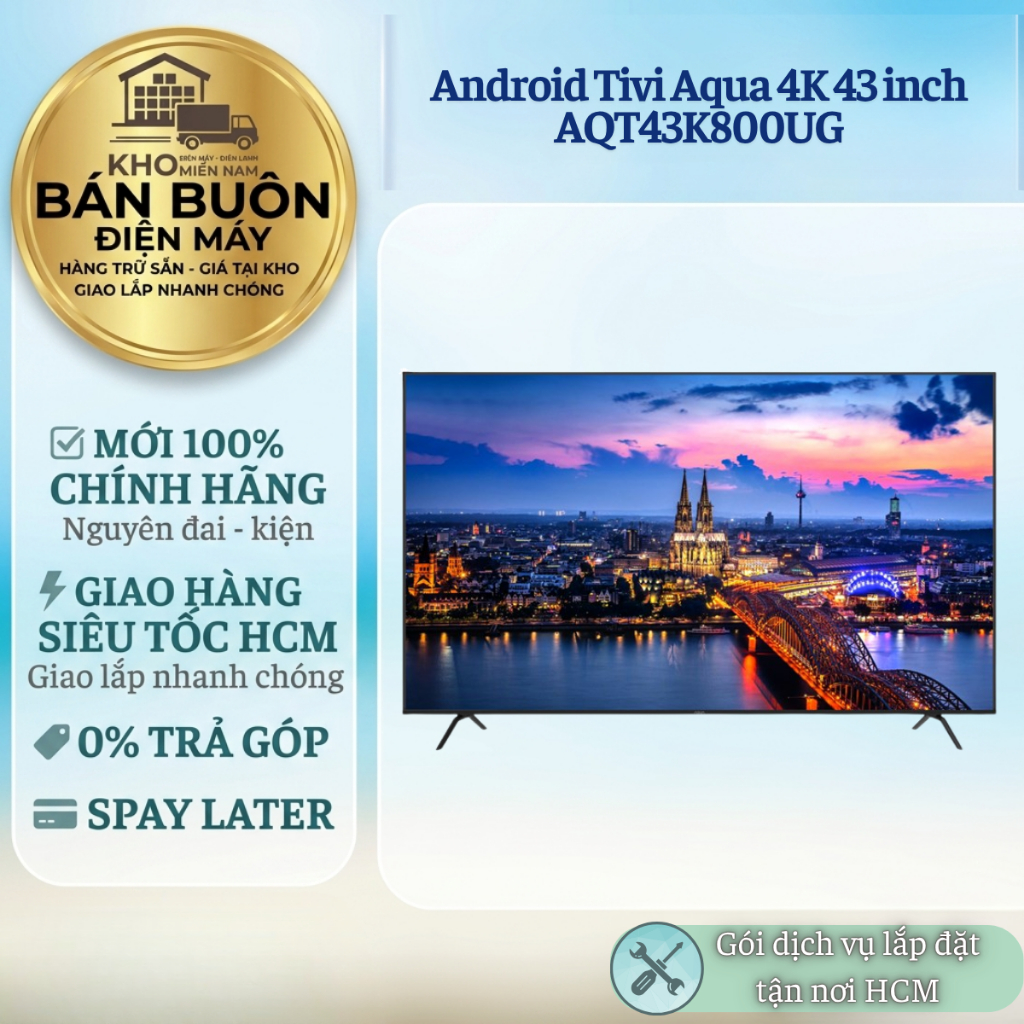 AQT43K800UG Android Tivi Aqua 43 inch 4K AQT43K800UG giọng nói tiếng Việt, trải nghiệm thông minh