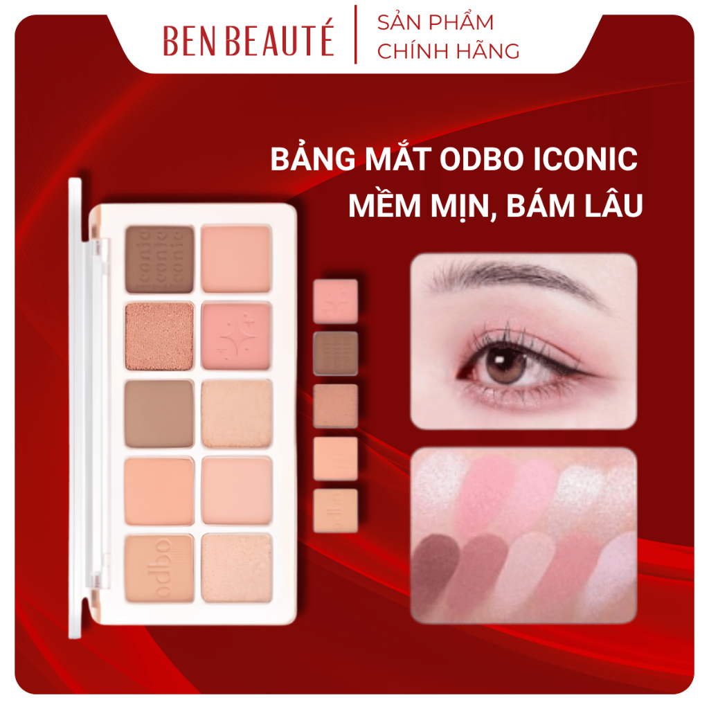 Phấn Mắt 10 Ô Odbo Iconic Eyeshadow Palette Mềm Mịn, Bám Lâu 7G - OD2029