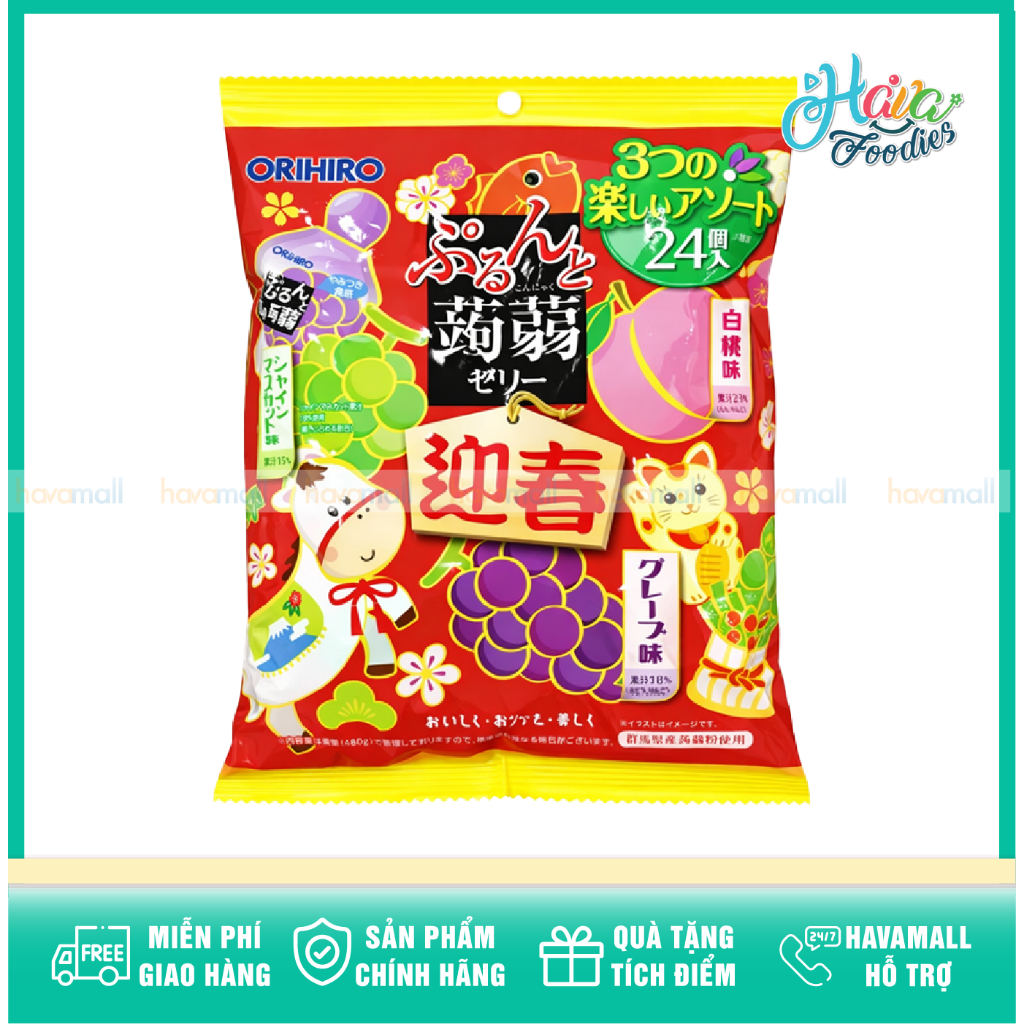 Thạch Rau Câu Trái Cây Konjac ORIHIRO Lễ Hội 420g – Orihiro Konnyaku Jelly
