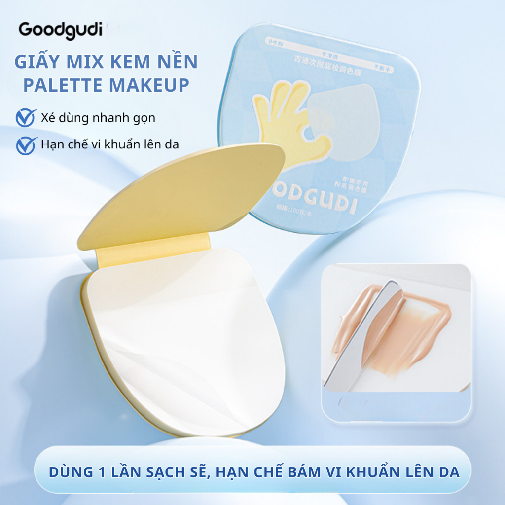Khay Dàn Kem Nền Dùng 1 Lần 100 Tờ Palette Giấy Trộn Makeup, Mix Son, Kem Nền Chống Thấm Dầu