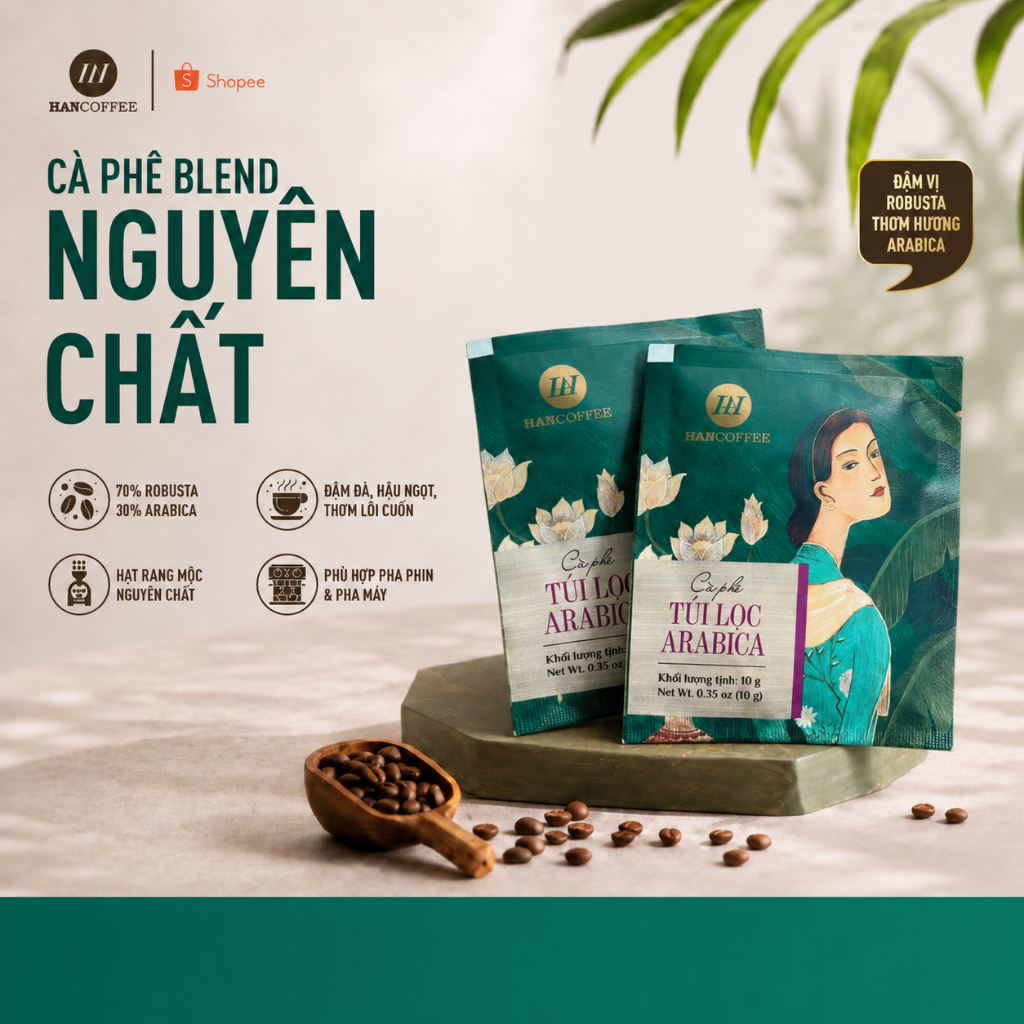 [Gói dùng thử] Cà Phê Pha Phin Túi Lọc Arabica Hancoffee - 1 gói lẻ