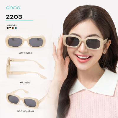 [SUMMER SALE] Kính râm thời trang ANNA dáng chữ nhật trendy tròng chống chói và tia UV 2203